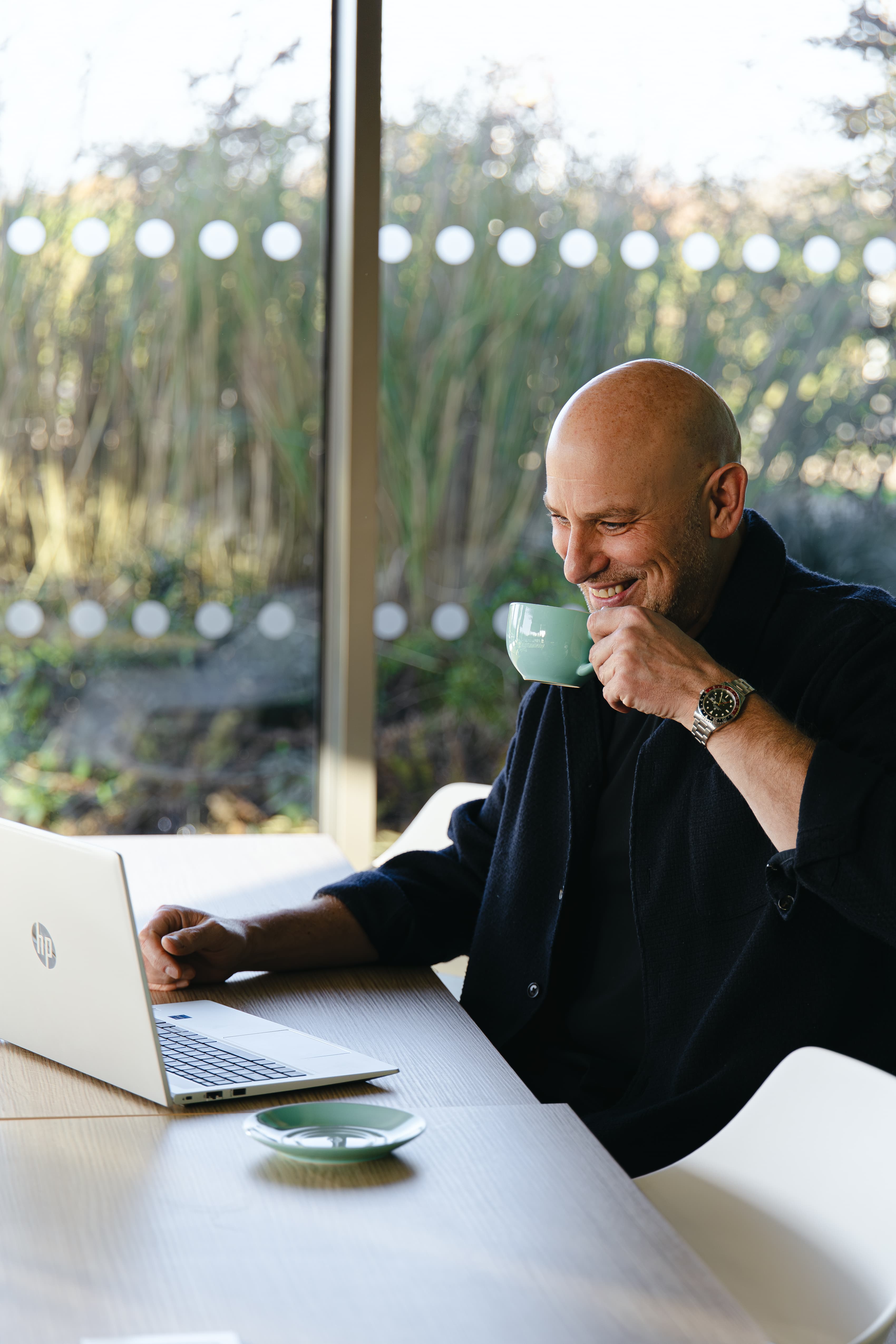 Cyber security leader working on a laptop